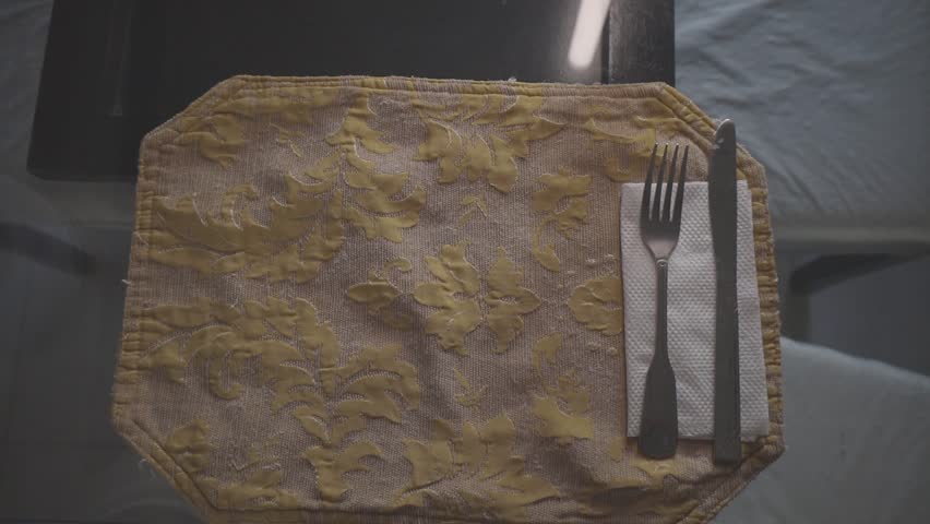 girl places plate of food served on dining room table, c-log 8bit hd video, canon eos r