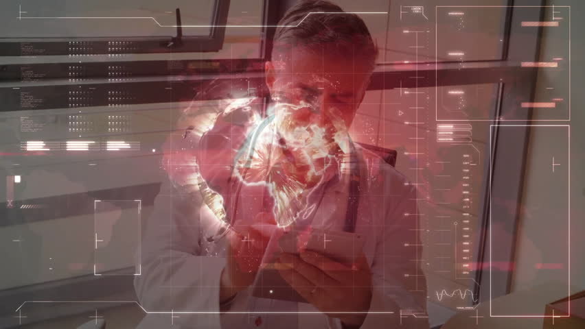 In futuristic laboratory, doctor examining animation of holographic medical data. Technology, innovation, research, healthcare, digital, science - Powered by Shutterstock - Get 15% off with code: PIKWIZARD15