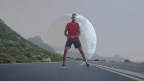 Man running over financial data and stock market graph animation. Finance, investment, growth, analysis, economy, trading - Powered by Shutterstock - Get 15% off with code: PIKWIZARD15