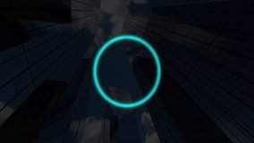 Glowing circle with Cyber Monday sale animation over skyscraper background. Retail, discount, shopping, urban, cityscape, promotion - Powered by Shutterstock - Get 15% off with code: PIKWIZARD15