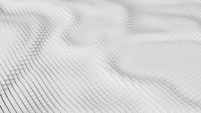 3d rendering background animation with abstract moving cube in white color