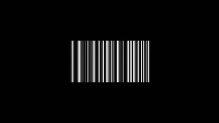 Barcode scan with a laser beam barcode scanner animation isolated on black background