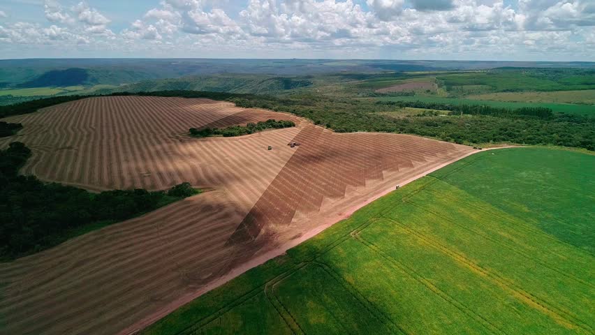 Land crisis, forest destruction, soy clearance, Amazon erosion, aerial