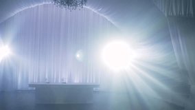 Elegant newlyweds sharing intimate first dance, moving gracefully across ballroom floor during wedding reception, embodying love and joy. - Powered by Shutterstock - Get 15% off with code: PIKWIZARD15