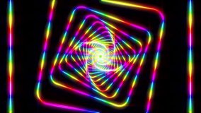 Rainbow Led neon tunnel pulse glow star light able to loop endless 4k. 3D Illustration - Powered by Shutterstock - Get 15% off with code: PIKWIZARD15