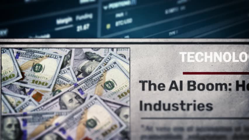 The AI Boom How It’s Reshaping Industries newspaper headline titles
