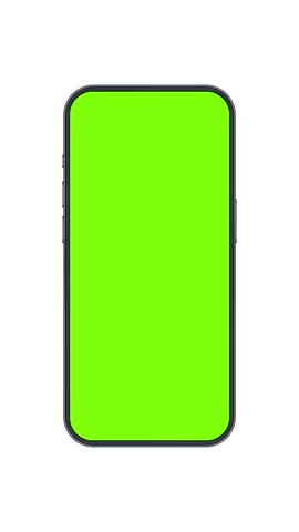 Smartphone Animated Mockup With Green Screen, Isolated On White Background. Mobile Phone Front View, 4K Vertical Animation