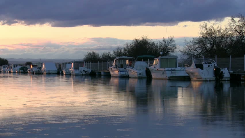 Views of the moored boats, tranquil scene