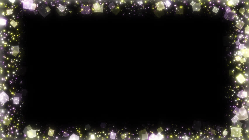 Particles Frame Animation. Square and Circle Particle Border. Looping Animated Frame on Transparent Background. 4K.