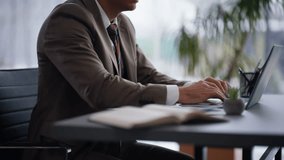 Businessman hands typing computer keyboard in city view office closeup. Disappointed expert reading documents finding mistake at luxury workplace. Manager checking report at panorama window place - Powered by Shutterstock - Get 15% off with code: PIKWIZARD15