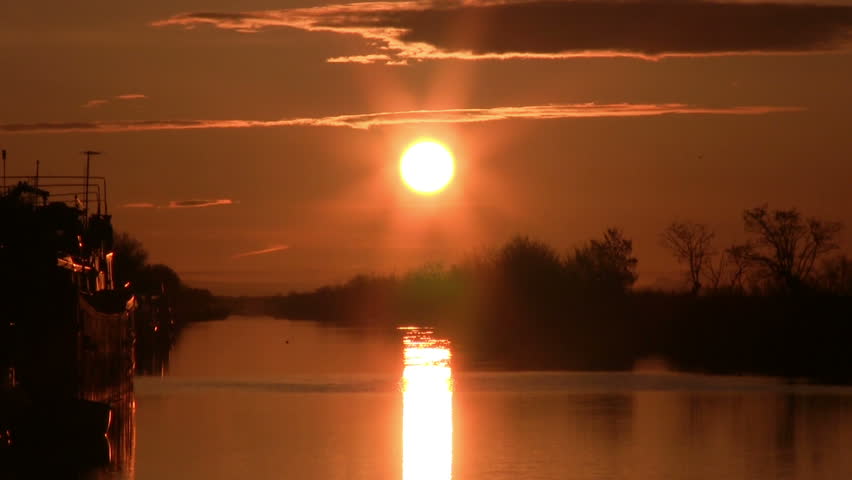 Dawn on the river, tranquil scene