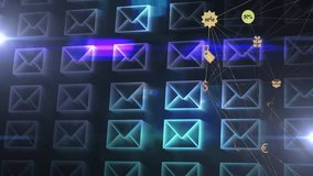 Currency symbols on digital envelopes with animation, illustrating online transactions. Finance, technology, cryptocurrency, e-commerce, payment, innovation - Powered by Shutterstock - Get 15% off with code: PIKWIZARD15