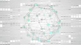 Network of connections and data processing animation over DNA sequencing background. Technology, biotechnology, genetics, digital, innovation, circuit - Powered by Shutterstock - Get 15% off with code: PIKWIZARD15