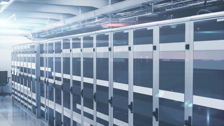 Red heart animation over rows of servers in data center. Technology, digital, network, cybersecurity, infrastructure, cloud computing - Powered by Shutterstock - Get 15% off with code: PIKWIZARD15