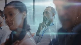 In school, diverse group attentively listening to animation with digital overlay. Education, learning, technology, classroom, diversity, engagement - Powered by Shutterstock - Get 15% off with code: PIKWIZARD15