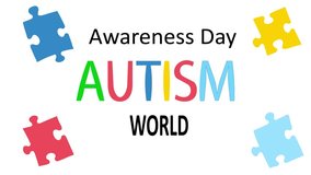 Autism Awareness World Day with puzzles, art video illustration. - Powered by Shutterstock - Get 15% off with code: PIKWIZARD15