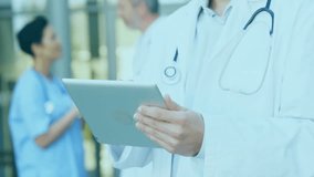 Analyzing data, medical professionals using digital charts with animation in hospital. Healthcare, technology, analysis, innovation, diagnostics, animated - Powered by Shutterstock - Get 15% off with code: PIKWIZARD15