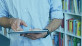 Using tablet, man interacting with digital facial recognition animation interface. Technology, innovation, biometrics, security, futuristic, interaction - Powered by Shutterstock - Get 15% off with code: PIKWIZARD15