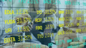 Business professionals discussing financial data and stock market figures with animation. Finance, analysis, teamwork, strategy, corporate, meeting - Powered by Shutterstock - Get 15% off with code: PIKWIZARD15