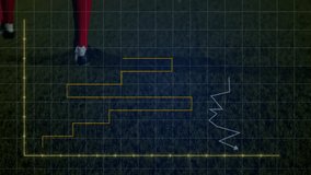 Animation of bar and line graphs overlaying soccer ball on grass field. Data, analytics, sports, chart, growth, teamwork - Powered by Shutterstock - Get 15% off with code: PIKWIZARD15