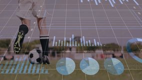 Analyzing performance statistics, soccer player on field with animation data graphs. Sports, analytics, athlete, data visualization, technology, competition - Powered by Shutterstock - Get 15% off with code: PIKWIZARD15