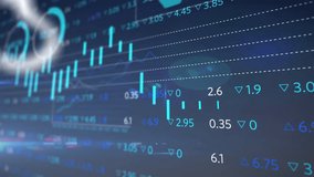 Processing financial data and equations, animation over stock market chart in school. Finance, economics, education, data analysis, business, academia - Powered by Shutterstock - Get 15% off with code: PIKWIZARD15