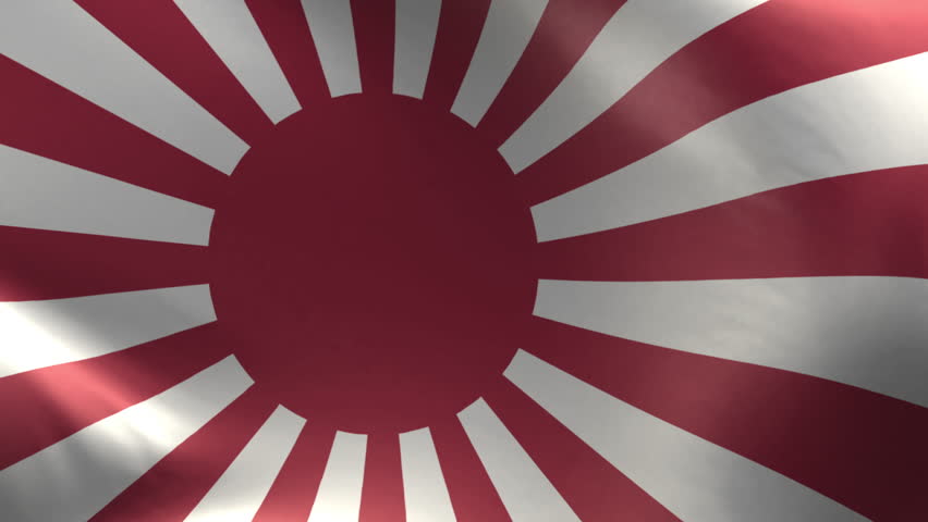 Naval Ensign of Japan flag waving perfect loop 4K
