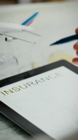 A professional insurance analyst is conducting a presentation of a contract in an office environment