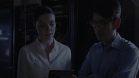 In office, woman analyzing digital animation with blue and green data visualization. Technology, data analysis, digital art, innovation, creativity, workplace - Powered by Shutterstock - Get 15% off with code: PIKWIZARD15