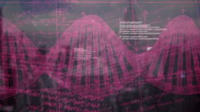 Holding digital DNA strand, hand with data and graphs overlay in animation. Biotechnology, innovation, genetics, technology, science, research - Powered by Shutterstock - Get 15% off with code: PIKWIZARD15