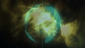 Glowing digital globe with data points over cosmic background animation. Technology, innovation, global, futuristic, information, network - Powered by Shutterstock - Get 15% off with code: PIKWIZARD15