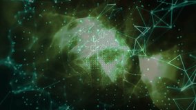 Glowing globe surrounded by digital network connections and data points in animation. Technology, global, connectivity, futuristic, innovation, visualization - Powered by Shutterstock - Get 15% off with code: PIKWIZARD15