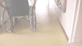 Animated colorful puzzle pieces over person in wheelchair with assisting hand. Disability, inclusion, support, diversity, assistance, teamwork - Powered by Shutterstock - Get 15% off with code: PIKWIZARD15