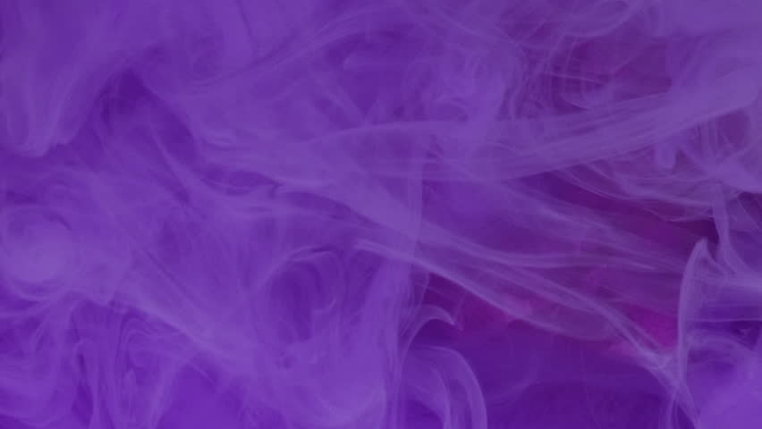 Pigment fog. Ink water vortex. Blur purple glowing enchanting flame mist texture paint splash wave on modern abstract art background.
