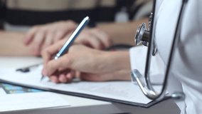 Doctor Carefully Writing a Medical Report with Detailed Patient Information - Powered by Shutterstock - Get 15% off with code: PIKWIZARD15