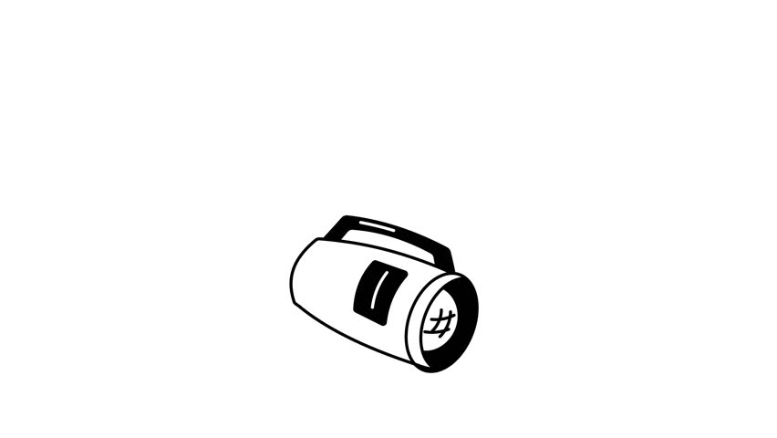 A hand drawn animated icon of a speaker 
