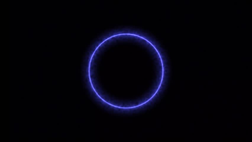 Glowing saber neon fire circle loop. neon fire ring, saber frame.