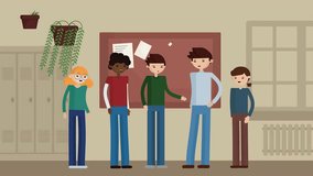 2d Animated illustration Classmates Applauding Schoolboy At Break Time Celebrating Assignment Success. - Powered by Shutterstock - Get 15% off with code: PIKWIZARD15