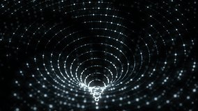 Abstract wireframe tunnel. Light science wormhole. 3D portal grid. Futuristic fantasy funnel. 3d rendering. - Powered by Shutterstock - Get 15% off with code: PIKWIZARD15