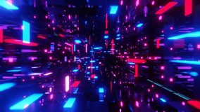 A 3D animation of blue and pink neon Glowing Pixels - Powered by Shutterstock - Get 15% off with code: PIKWIZARD15