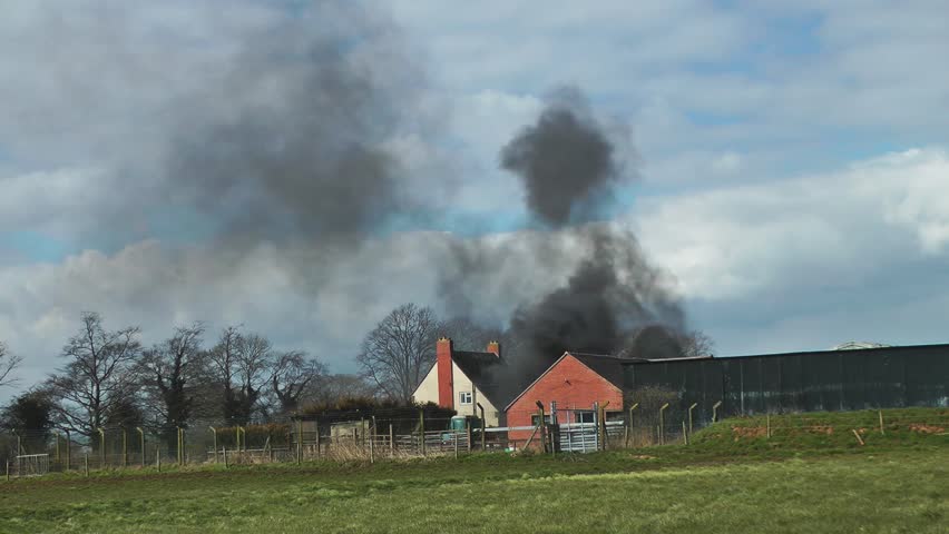 Smoke Rising from a Domestic House Fire