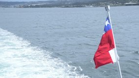Chilean flag waving on the stern of a sailing ship - Powered by Shutterstock - Get 15% off with code: PIKWIZARD15