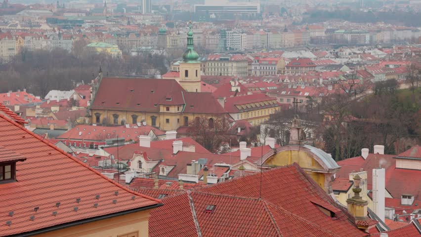 Rooftops of Prague in the city