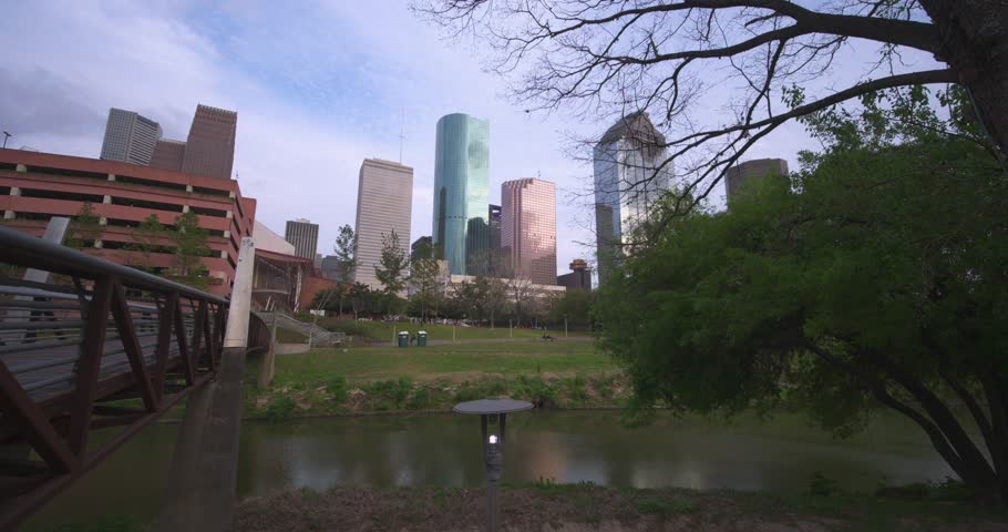 Expansive Establishing Shot of Houston Skyline in 4K