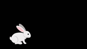 The white rabbit rises on its hind legs and stretches upwards. Animated Easter bunny on transparent background. - Powered by Shutterstock - Get 15% off with code: PIKWIZARD15