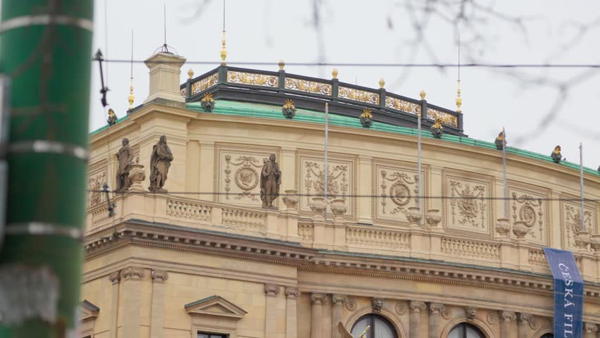 Medium shot of building in Prague