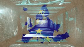 European Union map with stars over digital data processing animation. technology, network, connection, information - Powered by Shutterstock - Get 15% off with code: PIKWIZARD15