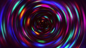 Colorful animated concentric neon circle. RGB multicolor swirl background. Neon futuristic abstract magic circle. Spiral illustration. Wavy pattern. Colored lens. 3d render. 4K animation - Powered by Shutterstock - Get 15% off with code: PIKWIZARD15