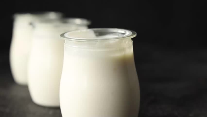 Skyr white yogurt appetizer dish fresh delicious gourmet food background on table rustic food top view copy space keto and paleo diet vegetarian food