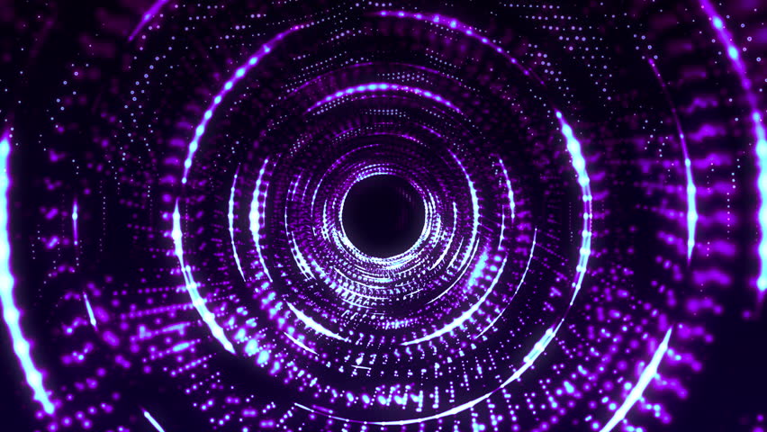 Neon Spiral Vortex of glowing purple Lights